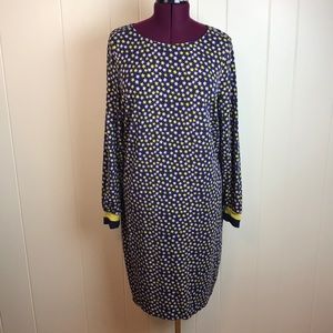 Boden Long Sleeve Knit Star Flower Shift Dress
